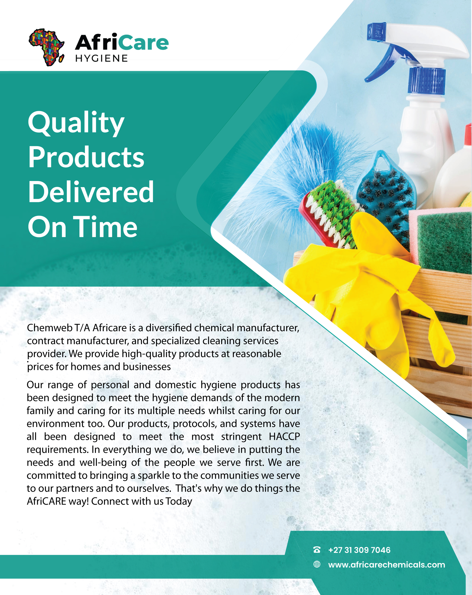 Chemweb CC Africare Chemicals full-page advert 1