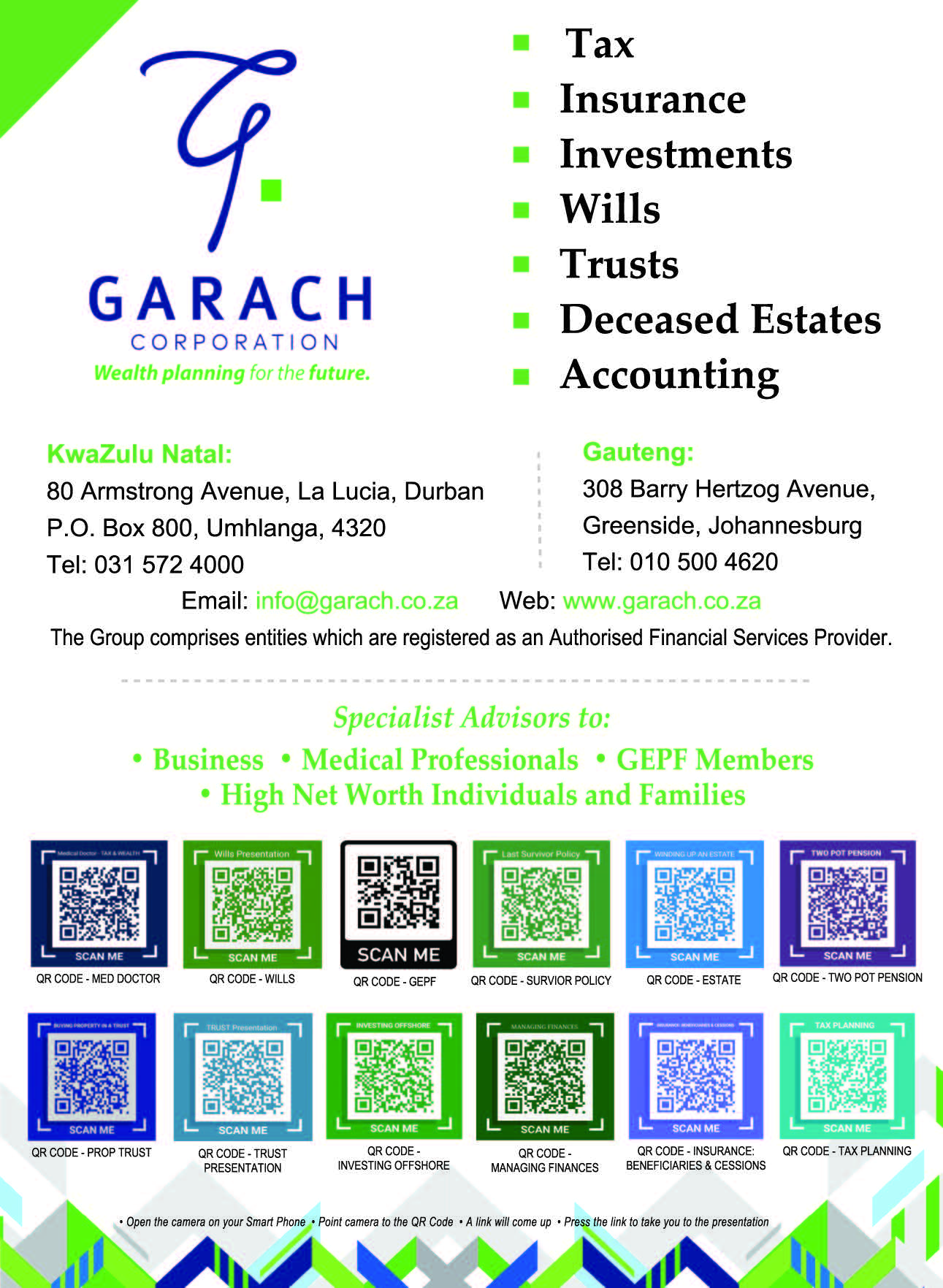 Garach Incorporated full-page advert 1