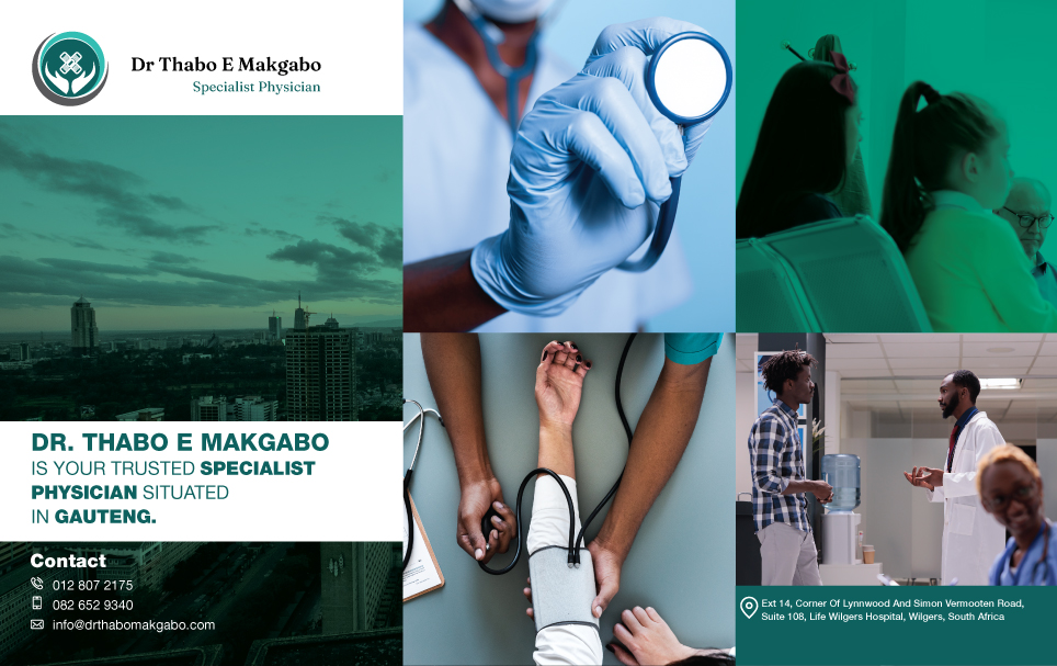 Dr Thabo E Makgabo. full-page company advert