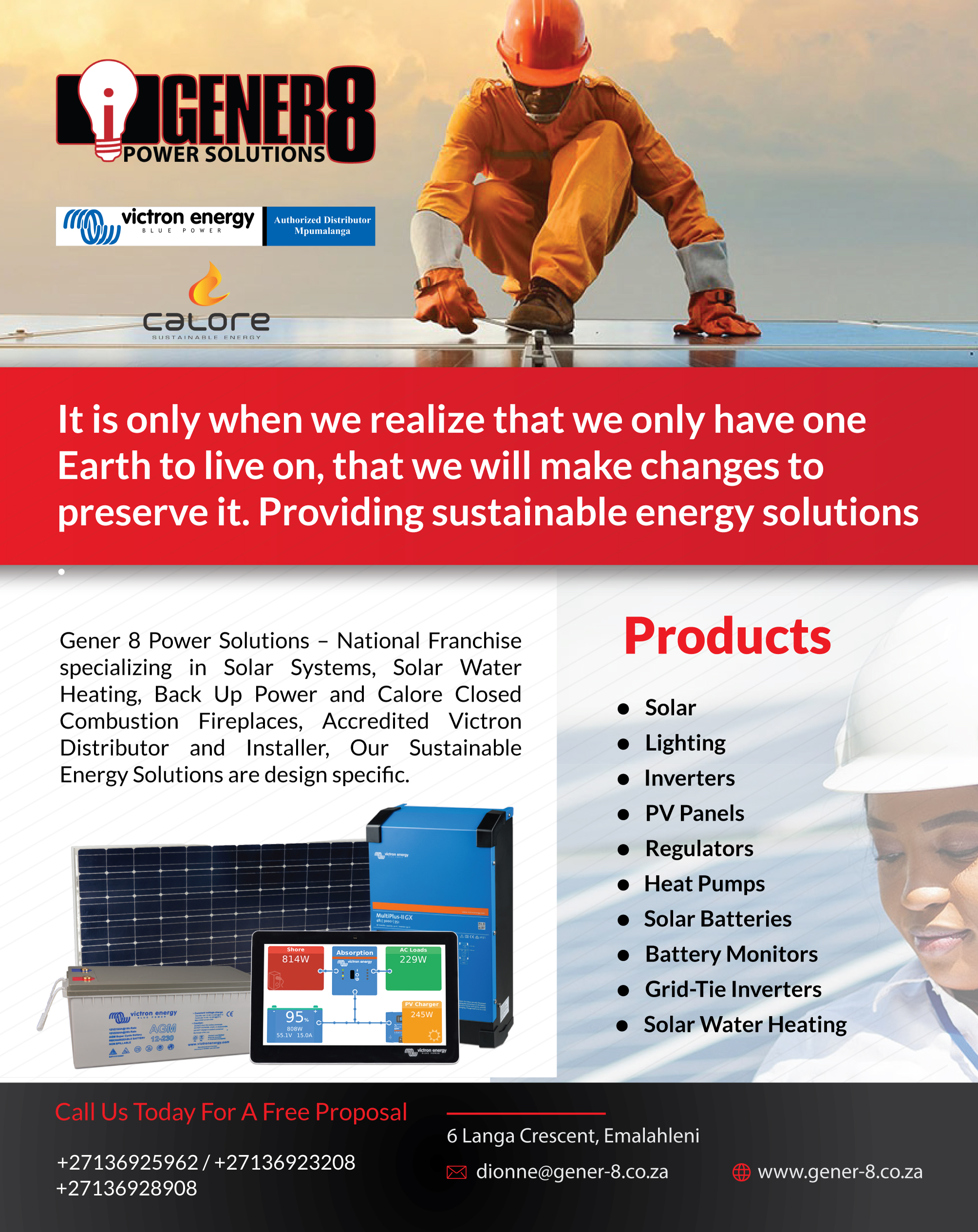 Gener 8 Power Solutions full-page company advert