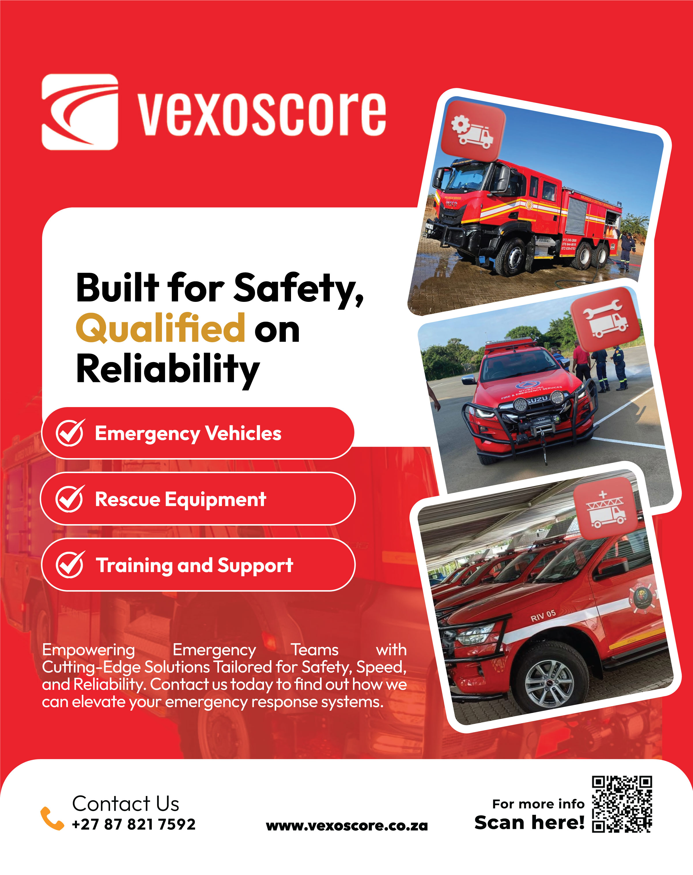 Vexoscore (Pty) Ltd full-page company advert